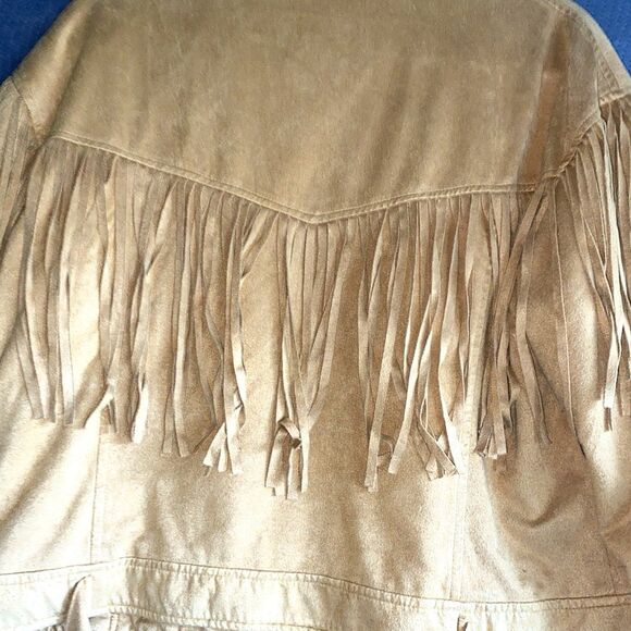 Fornia Women’s Beige Suede Fringe Jacket 2XL - Picture 9 of 11